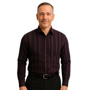 Axcess Purple Pinstripe Long Sleeve Dress Shirt